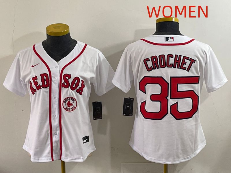 Women 2025 Boston Red Sox #35 Crochet White Game Nike MLB Jersey style 4->women mlb jersey->Women Jersey